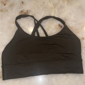 Dark olive energy longline bra